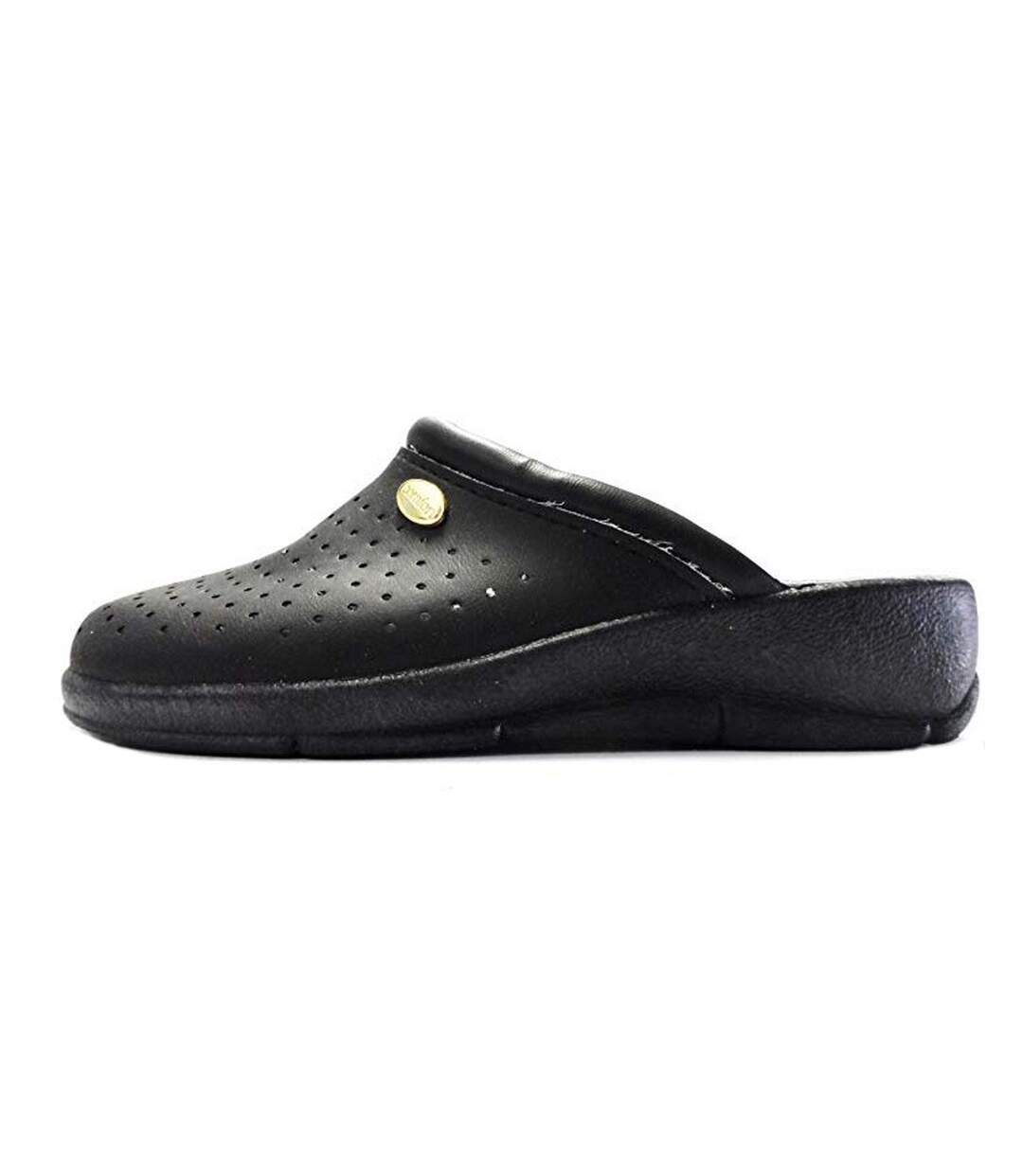 Dek Womens/Ladies Coated Leather Clogs (Black) - UTDF375-2