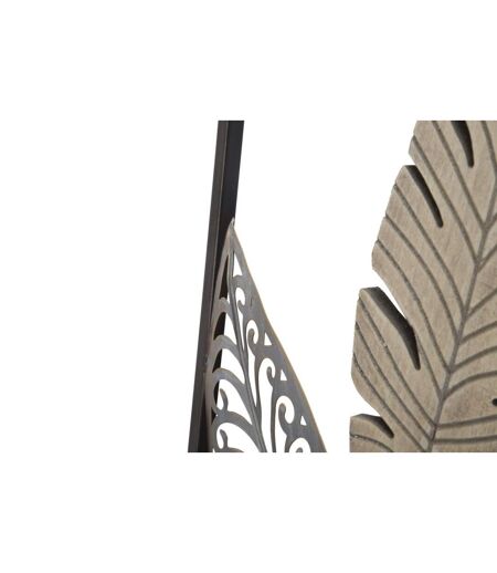 Déco Murale Encadrée en Métal Foglie 91cm Argent & Or