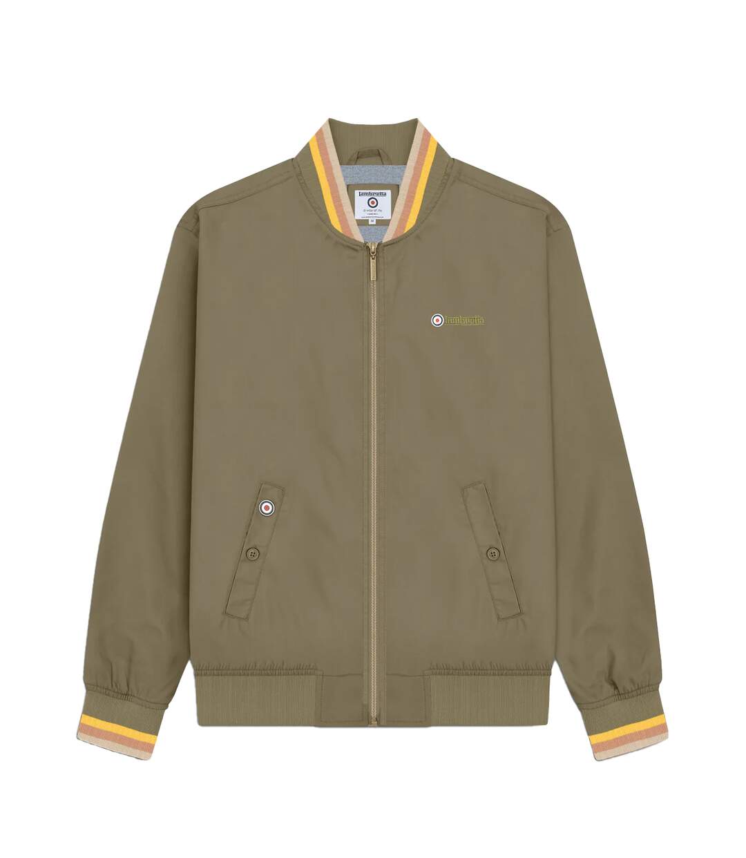 Veste monkey homme kaki / jaune or / marron jaune / crème Lambretta-1