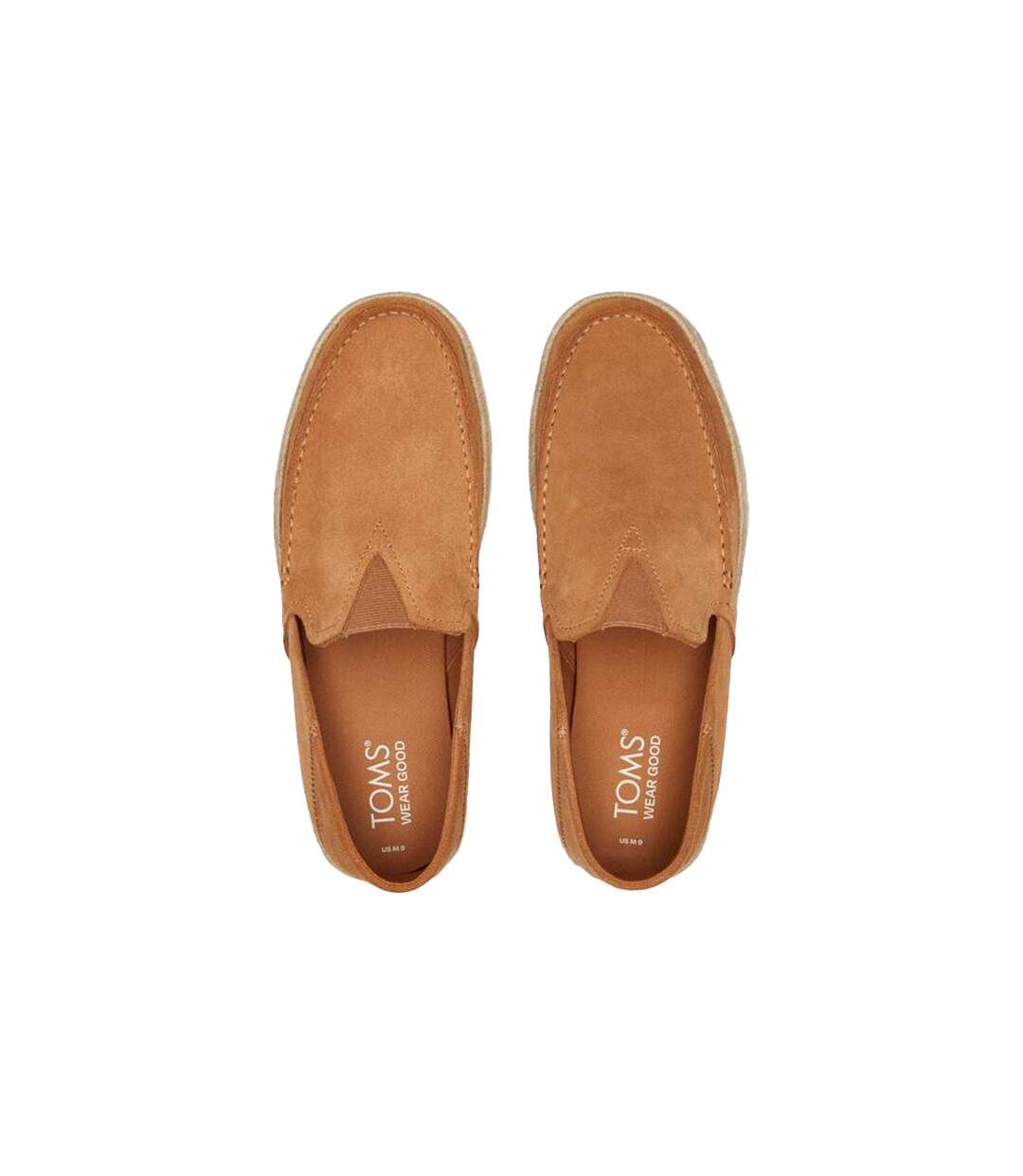Mens Alonso Rope Suede Loafers Tan Toms-4