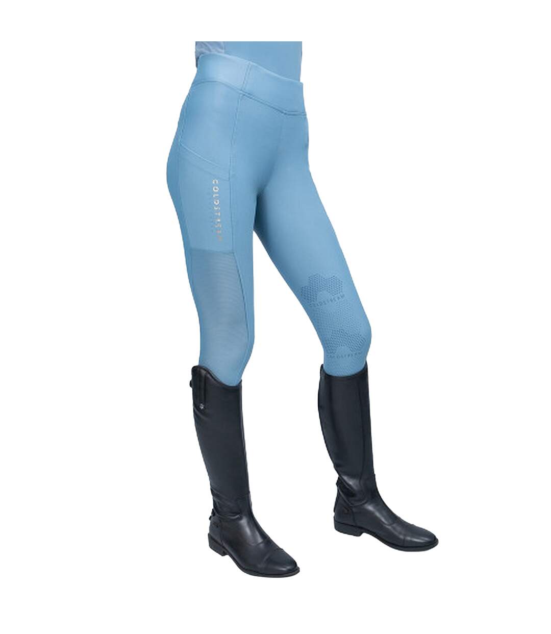 Collant d´équitation ednam femme bleu ardoise Coldstream-3