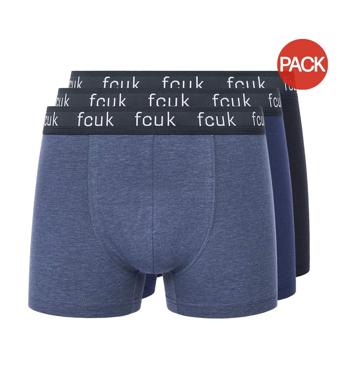 Pack of 3  Mens fcuk22 boxer shorts  black French Connection