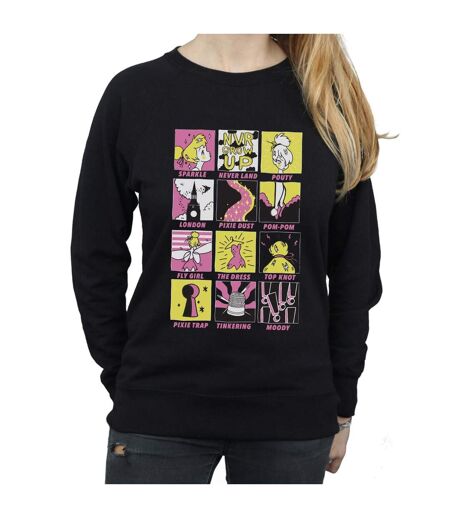 Disney Sweat Femme/Ladies Tinkerbell Squares (Noir) - UTBI40898