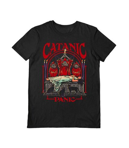 Steven Rhodes Unisex Adult Catanic Panic T-Shirt (Black)