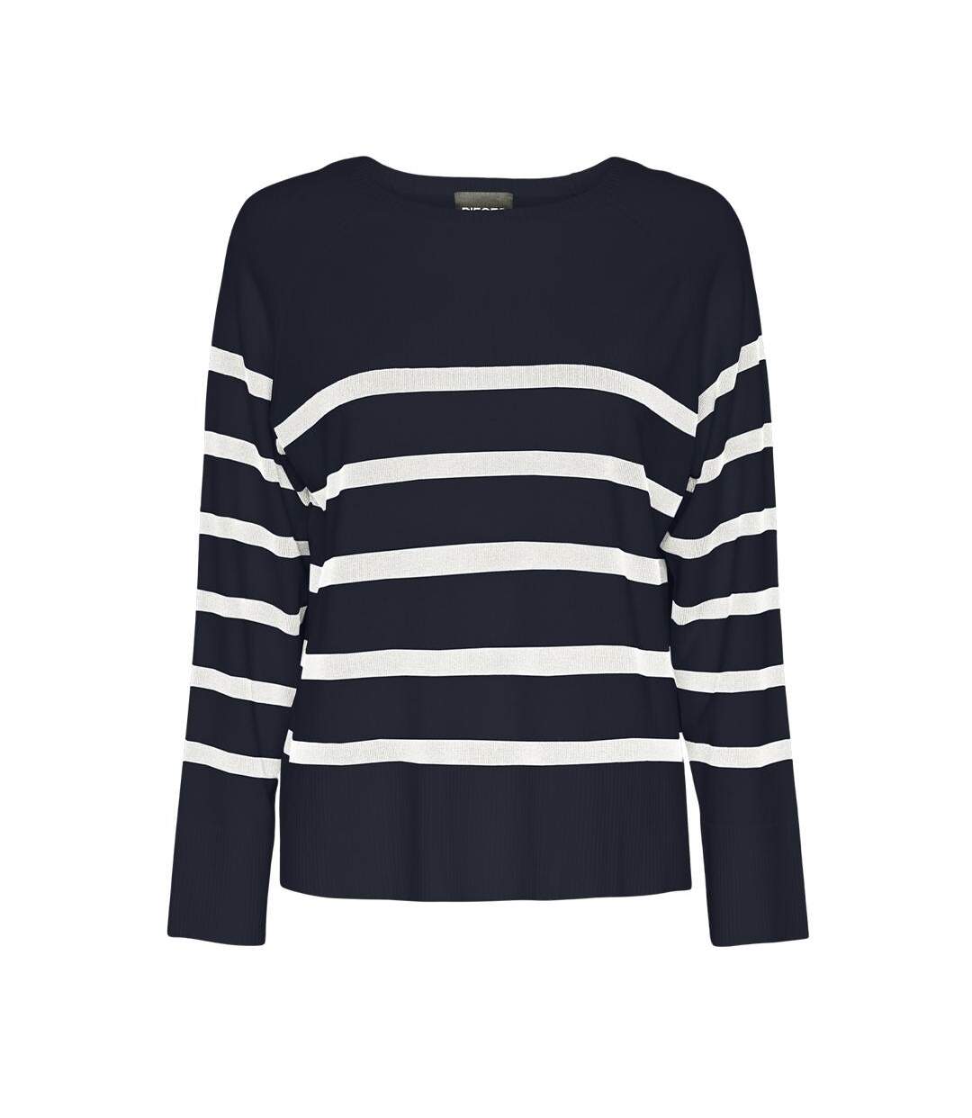 Pull marine/blanc femme pieces sia-1