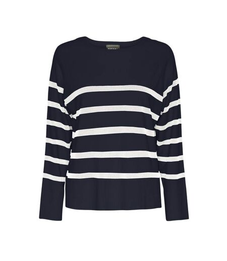 Pull marine/blanc femme pieces sia