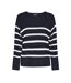 Pull marine/blanc femme pieces sia-1