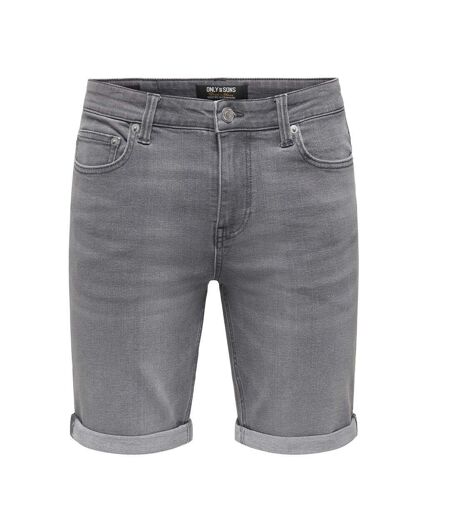 Short en jean gris clair homme only & sons sply