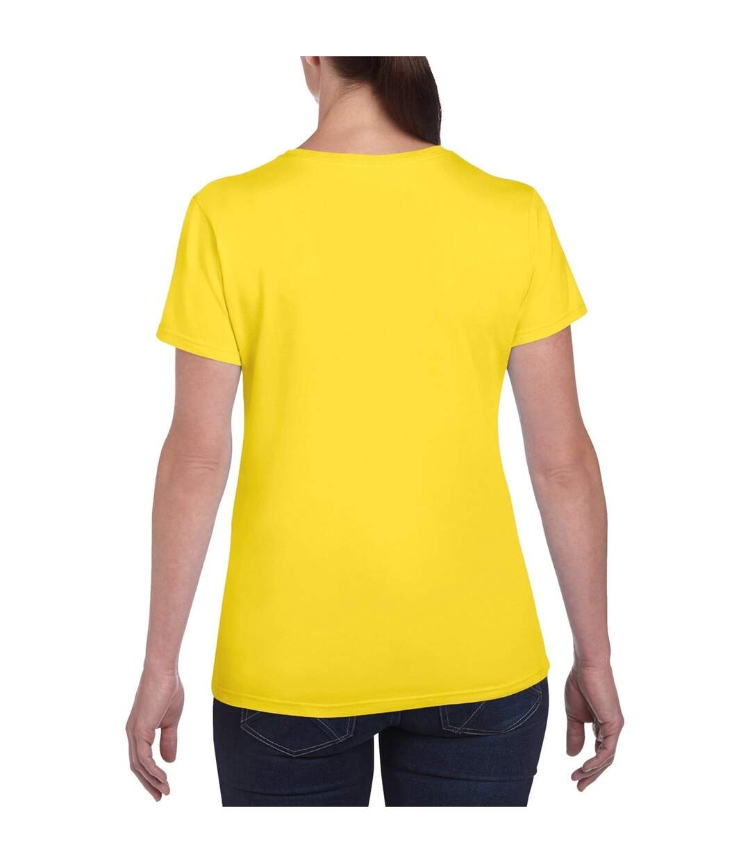 T-shirt à manches courtes coupe féminine femme jaune Gildan