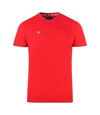 T-shirt Motif En Relief Homme Rouge Aquascutum