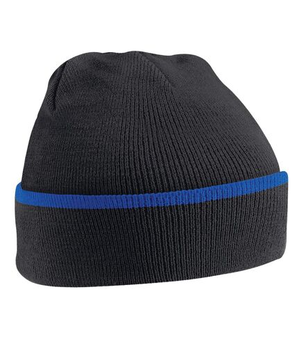 Beechfield - Bonnet TEAMWEAR - Adulte (Noir / Bleu roi vif) - UTBC5389