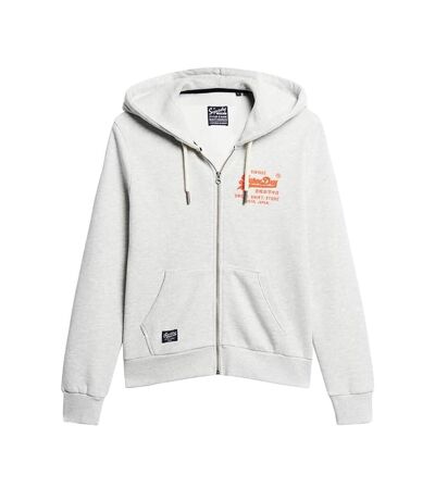 Sweat zippé Gris Clair Femme Superdry Ziphood - M