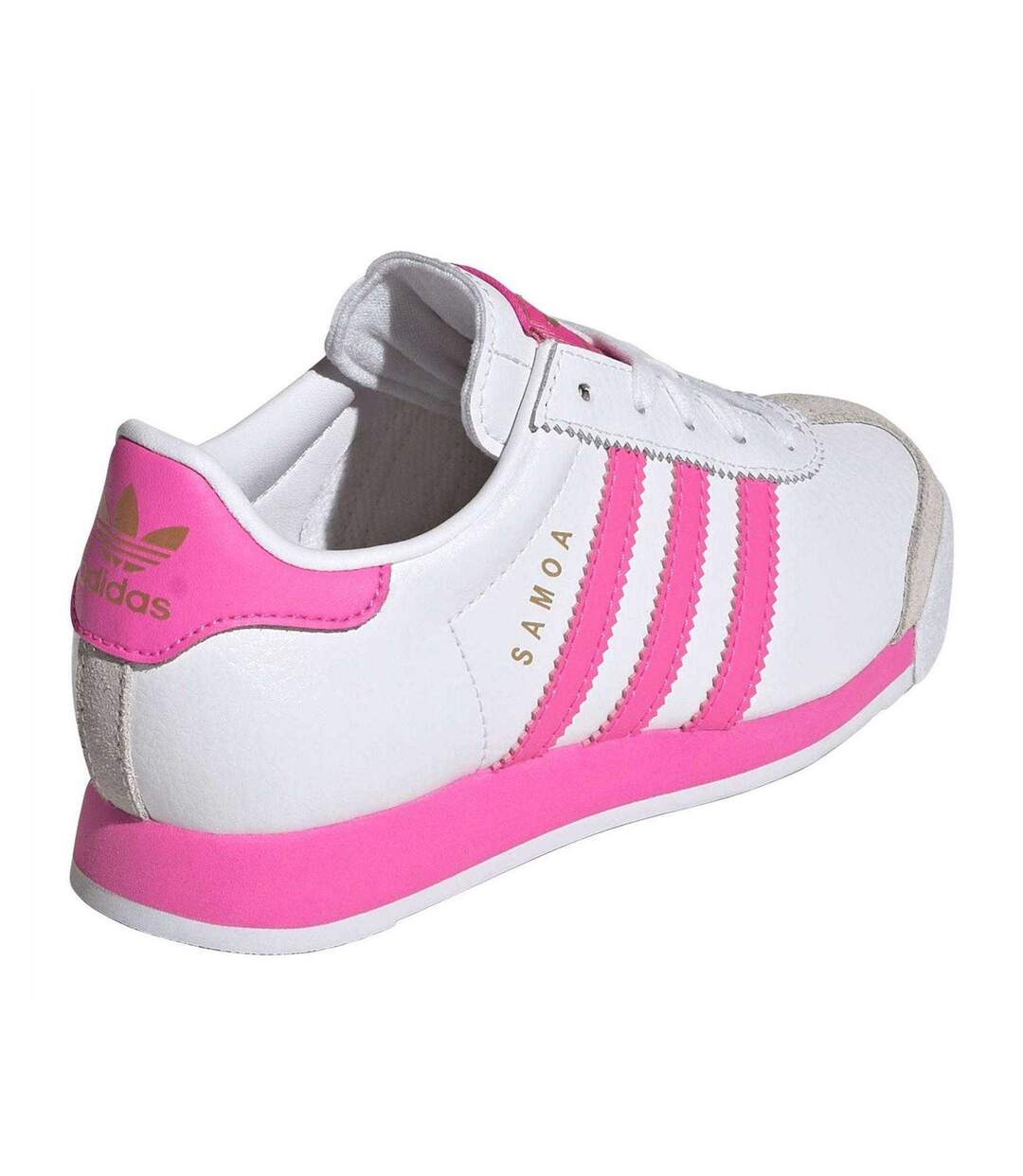 Childrens/kids Samoa Stripes Leather Trainers White Adidas-2