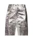 Womens/ladies Metallic Trousers Silver AmyLynn-2