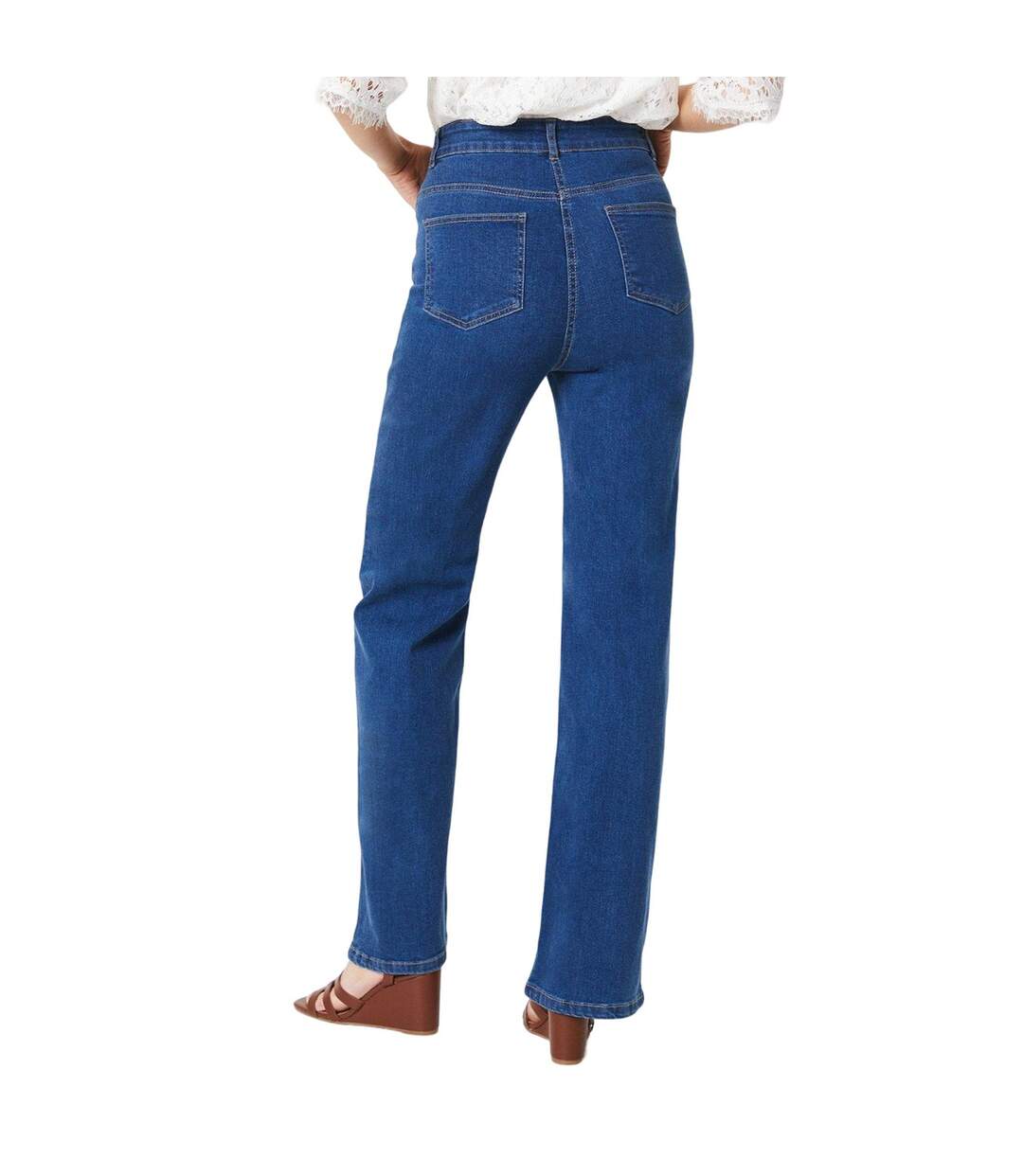 Womens/ladies wide leg jeans mid wash Principles