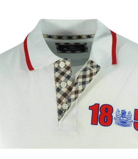 Mens London 1851 Polo Shirt White Aquascutum