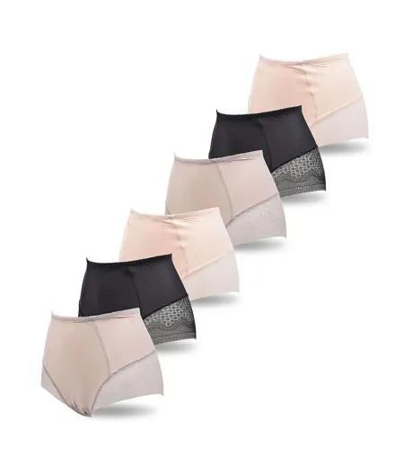 OZABI Pack de Culottes Femme Gainantes Invisibles Dentelle et Laser – Lot de 6