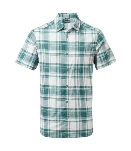 Chemise Manches Courtes Motif/style À Carreaux Hila Homme Bleu Sarcelle À Carreaux Craghoppers
