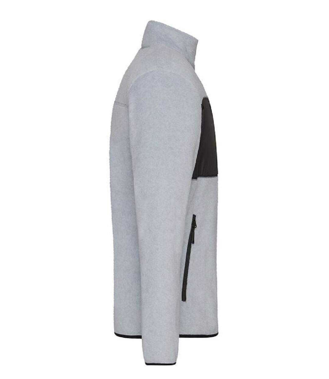 Veste polaire manches longues - Homme - JN1312 - gris clair mélange-2