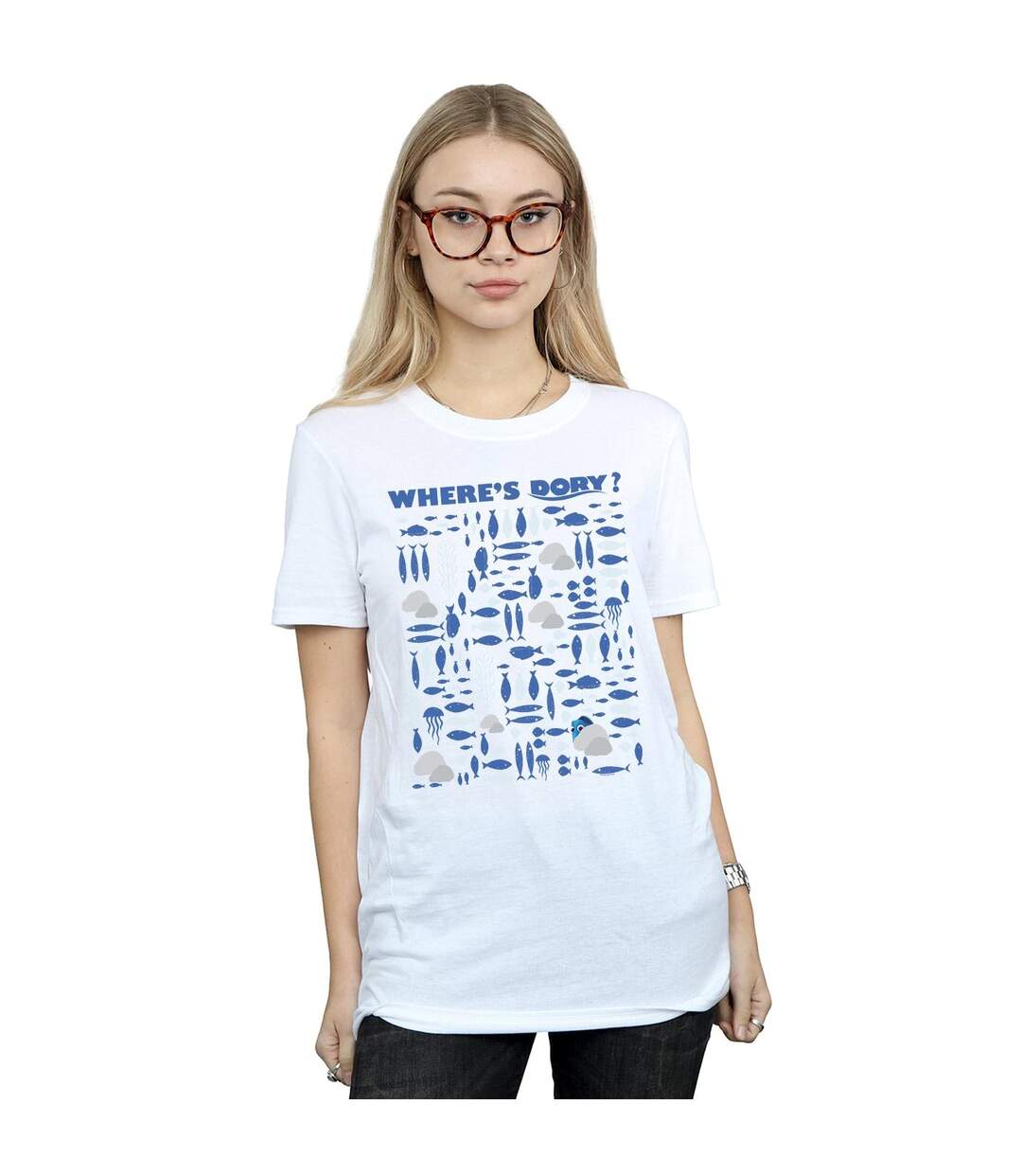 Disney - T-shirt FINDING DORY WHERE'S DORY? - Femme (Blanc) - UTBI23046-2