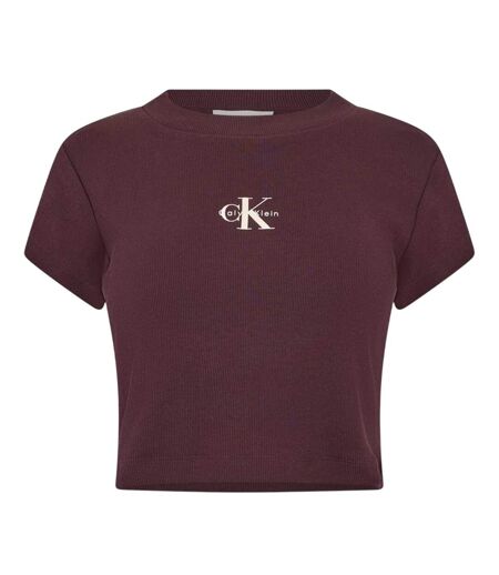 Haut Court Motif/style Logo Monochrome Femme Marron Moka Calvin Klein