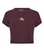 Haut Court Motif/style Logo Monochrome Femme Marron Moka Calvin Klein-1
