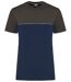 T-shirt de travail bicolore - Unisexe - WK304 - bleu marine et gris foncé