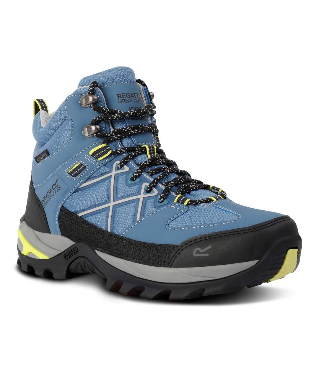Womens/ladies Samaris Iii Walking Boots Coronet Blue Lime Punch Regatta-1