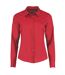 Kustom Kit Womens/Ladies Poplin Tailored Long-Sleeved Shirt (Red) - UTBC5337
