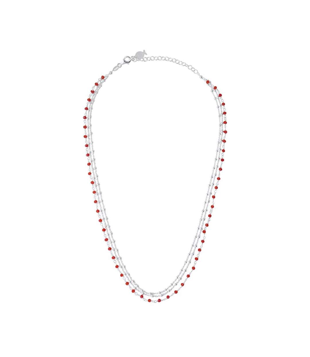 Collier multi chaînes rouge clio blue noemie - taille unique-1