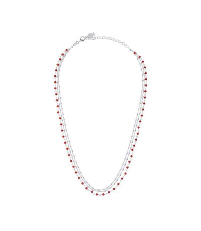 Collier multi chaînes rouge clio blue noemie - taille unique