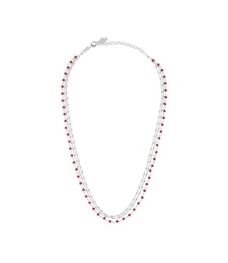 Collier multi chaînes rouge clio blue noemie - taille unique