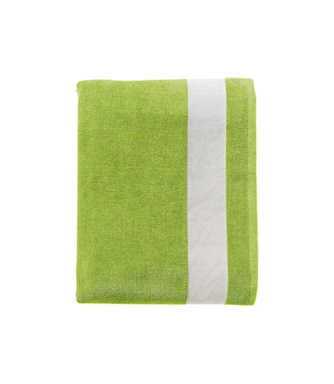 Drap de plage ou drap de bain - 89006 - vert lime - coton velours-2