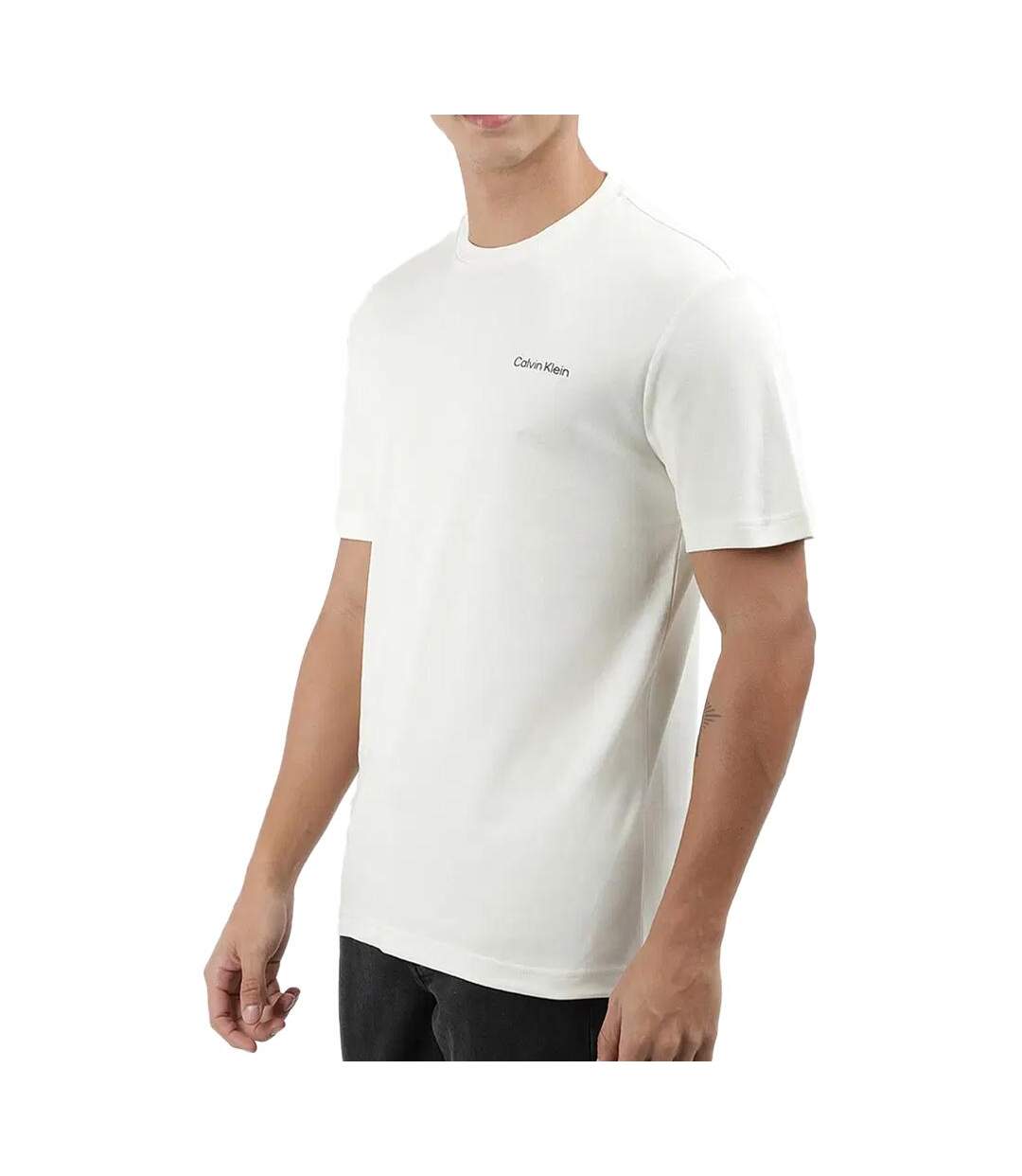 T-shirt Blanc Homme Calvin Klein Jeans Micro - L-1