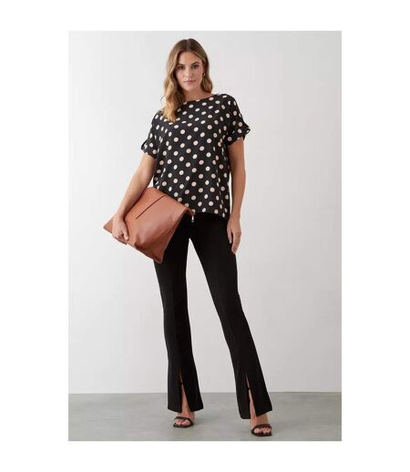 Dorothy Perkins Womens/Ladies Spotted Roll Sleeve Blouse (Monochrome) - UTDP1332