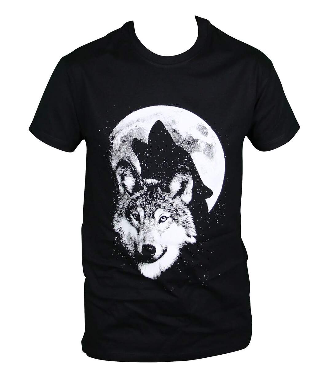 T-shirt homme manches courtes - Loups - 19955 - noir-2