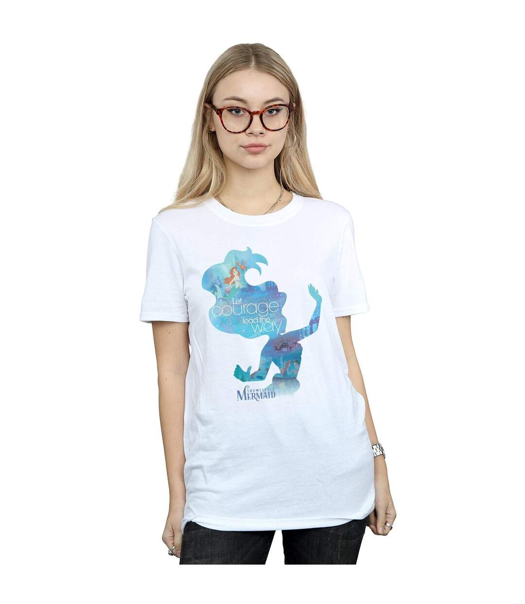 Disney Princess - T-shirt ARIEL FILLED SILHOUETTE - Femme (Blanc) - UTBI42579-2