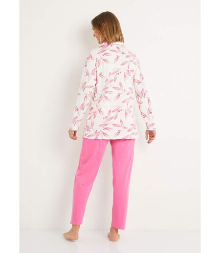 Pyjama imprimé veste boutonnée coton