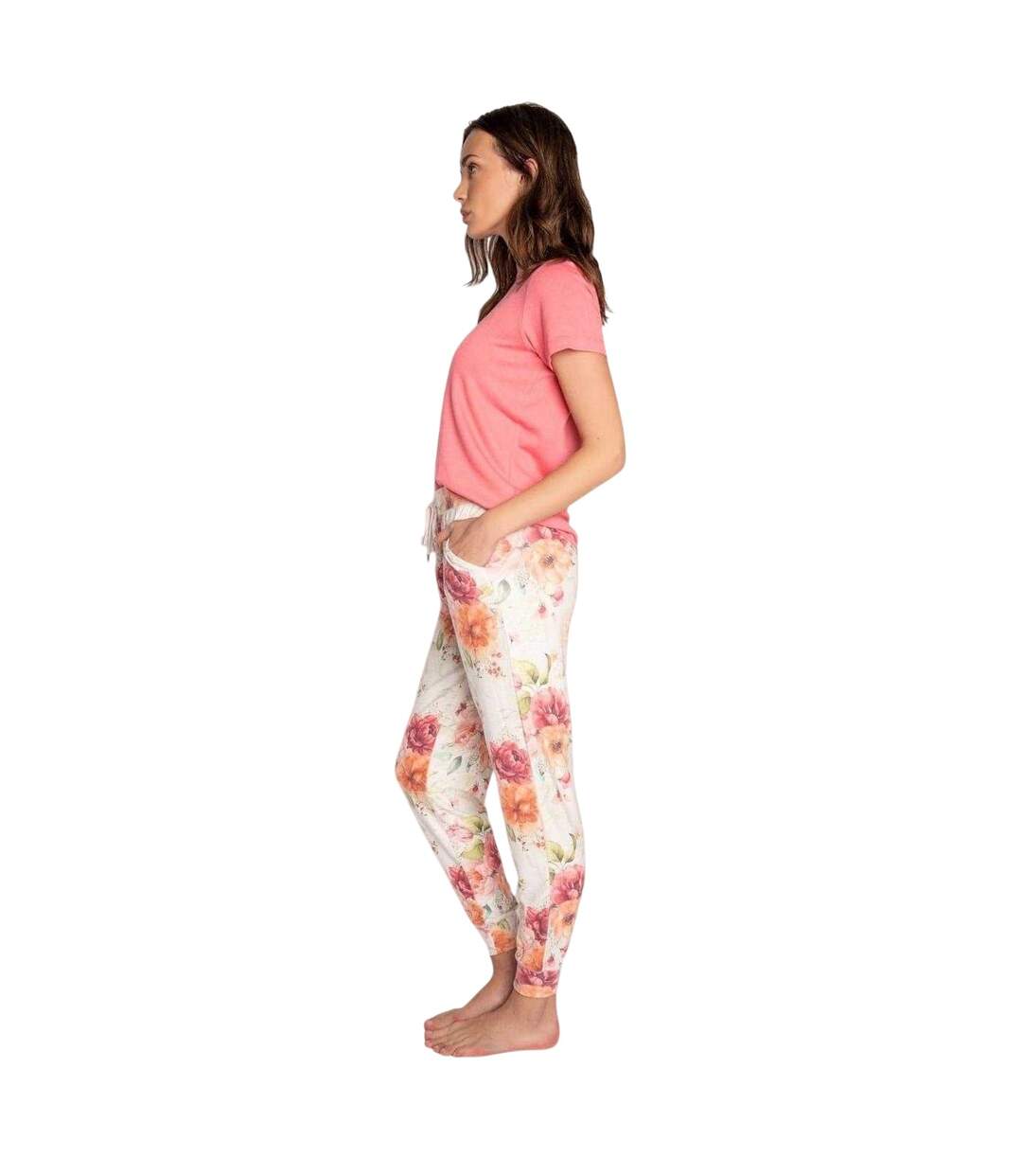 Bas De Pyjama Motif/style Floral Femme Beige PJ Salvage-3