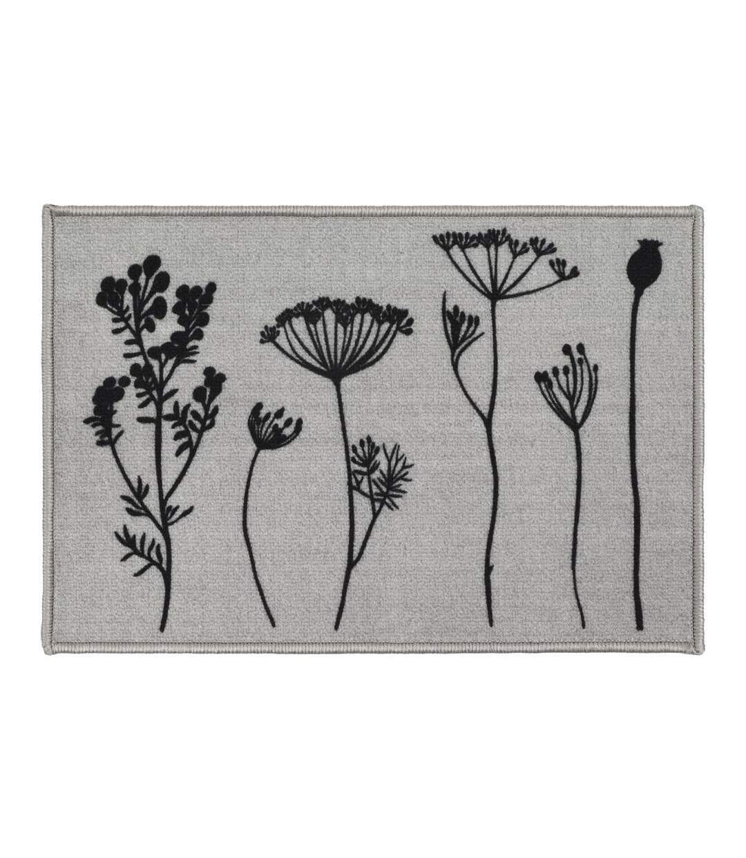 Tapis Imprimé Gris Luance 40x60cm Herbier - Taille unique-1