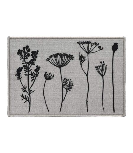 Tapis Imprimé Gris Luance 40x60cm Herbier - Taille unique