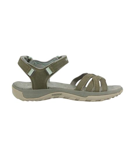 Womens/ladies Salina Leather Walking Sandals Sage Karrimor