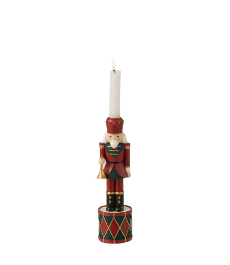 Bougeoir de Noël Casse-Noisette 25cm Rouge