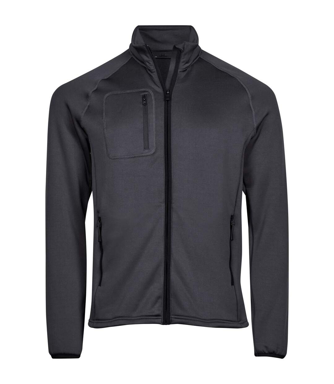 Mens stretch fleece jacket dark grey Tee Jays