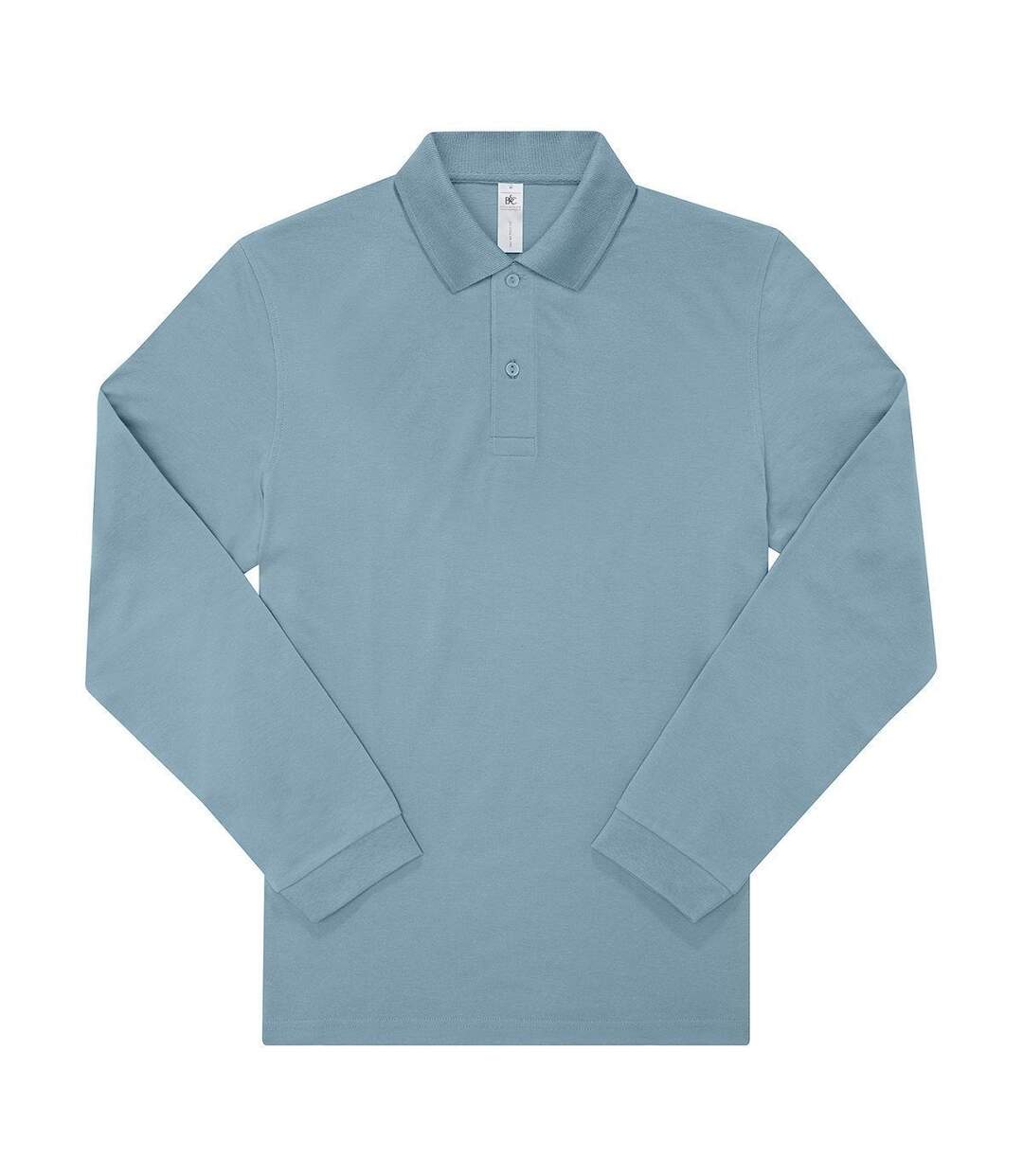 Polo manches longues- Homme - PU427 - bleu amalfi-2