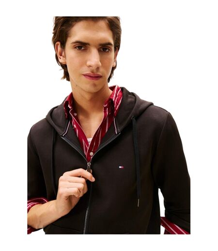 Mens Regular Long-sleeved Full Zip Hoodie Black Tommy Hilfiger