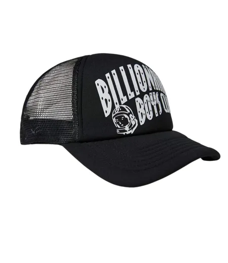 Mens Trucker Cap Black White Print Billionaire Boys Club