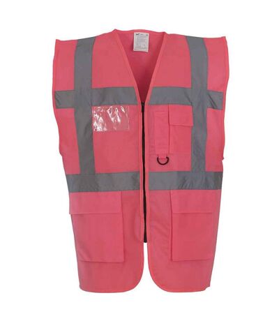 Unisex adult executive hi-vis waistcoat pink Yoko