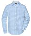 chemise manches longues carreaux vichy HOMME JN617 - bleu glacier