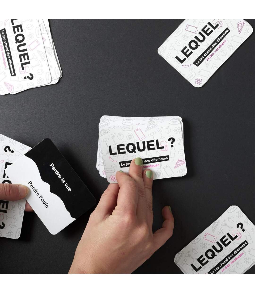 Jeu de 50 Cartes Dilemme 9cm Blanc & Noir-3